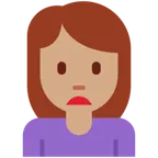 woman frowning: medium skin tone สำหรับแพลตฟอร์ม X / Twitter