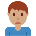 man frowning: medium skin tone voor X / Twitter platform