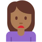 woman frowning: medium-dark skin tone untuk platform X / Twitter