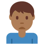 man frowning: medium-dark skin tone untuk platform X / Twitter