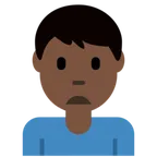 X / Twitter 플랫폼을 위한 man frowning: dark skin tone