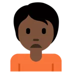 person frowning: dark skin tone untuk platform X / Twitter