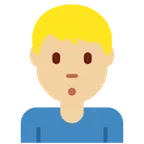 man pouting: medium-light skin tone for X / Twitter platform