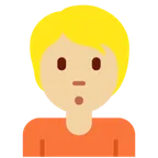 person pouting: medium-light skin tone สำหรับแพลตฟอร์ม X / Twitter
