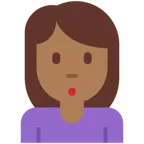 X / Twitter platformu için woman pouting: medium-dark skin tone