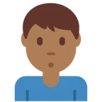 man pouting: medium-dark skin tone til X / Twitter platform