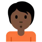 person pouting: dark skin tone untuk platform X / Twitter