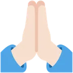 folded hands: light skin tone für X / Twitter Plattform