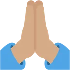 folded hands: medium skin tone pentru platforma X / Twitter