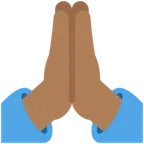 folded hands: medium-dark skin tone para la plataforma X / Twitter