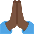 folded hands: dark skin tone per la piattaforma X / Twitter