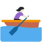 woman rowing boat: light skin tone for X / Twitter platform