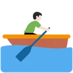 man rowing boat: light skin tone untuk platform X / Twitter