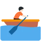 person rowing boat: light skin tone für X / Twitter Plattform