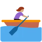 woman rowing boat: medium skin tone voor X / Twitter platform