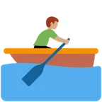 man rowing boat: medium skin tone สำหรับแพลตฟอร์ม X / Twitter