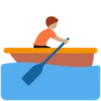 person rowing boat: medium skin tone สำหรับแพลตฟอร์ม X / Twitter