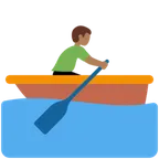 man rowing boat: medium-dark skin tone for X / Twitter platform