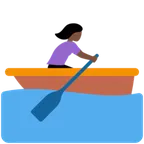 X / Twitter 플랫폼을 위한 woman rowing boat: dark skin tone