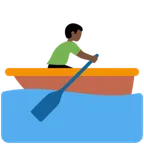 man rowing boat: dark skin tone untuk platform X / Twitter