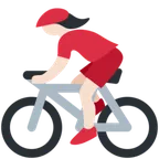 woman biking: light skin tone til X / Twitter platform