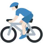 man biking: light skin tone for X / Twitter platform