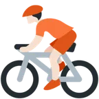 person biking: light skin tone untuk platform X / Twitter