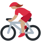 woman biking: medium skin tone til X / Twitter platform