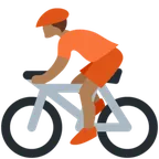 person biking: medium-dark skin tone per la piattaforma X / Twitter