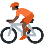 person biking: dark skin tone สำหรับแพลตฟอร์ม X / Twitter