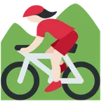 woman mountain biking: light skin tone til X / Twitter platform