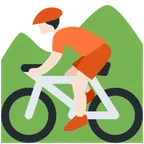 person mountain biking: light skin tone untuk platform X / Twitter