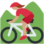 woman mountain biking: medium skin tone til X / Twitter platform