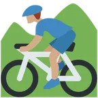 man mountain biking: medium skin tone pentru platforma X / Twitter
