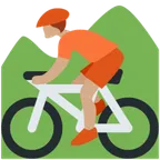 person mountain biking: medium skin tone untuk platform X / Twitter