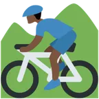 man mountain biking: dark skin tone per la piattaforma X / Twitter