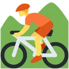 person mountain biking voor X / Twitter platform