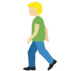 man walking: medium-light skin tone til X / Twitter platform