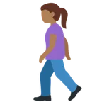X / Twitter platformu için woman walking: medium-dark skin tone