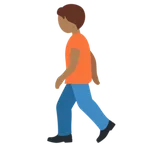 X / Twitterプラットフォームのperson walking: medium-dark skin tone