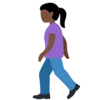 woman walking: dark skin tone pentru platforma X / Twitter