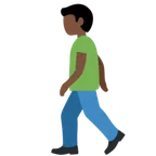 man walking: dark skin tone สำหรับแพลตฟอร์ม X / Twitter
