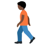 person walking: dark skin tone per la piattaforma X / Twitter