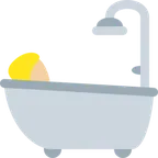 person taking bath: medium-light skin tone untuk platform X / Twitter