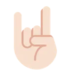 sign of the horns: light skin tone untuk platform X / Twitter
