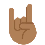 sign of the horns: medium-dark skin tone สำหรับแพลตฟอร์ม X / Twitter