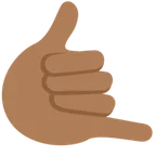 call me hand: medium-dark skin tone per la piattaforma X / Twitter