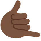 call me hand: dark skin tone สำหรับแพลตฟอร์ม X / Twitter
