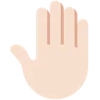 raised back of hand: light skin tone สำหรับแพลตฟอร์ม X / Twitter