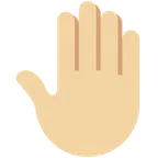 raised back of hand: medium-light skin tone per la piattaforma X / Twitter